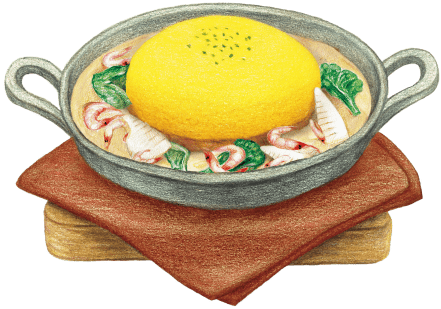 桜えびと春野菜のシチューオムライス