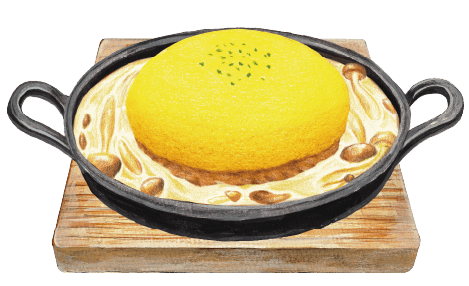 秋ナスとモッツァレラのトマトソースオムライス