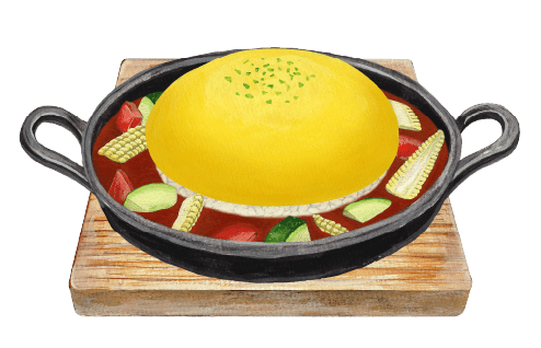 夏野菜のオムハヤシ
