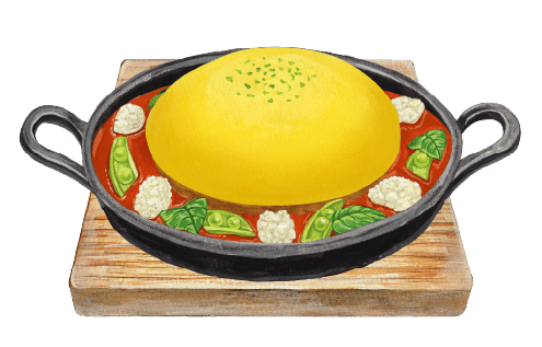 トマトとリコッタチーズのオムライス