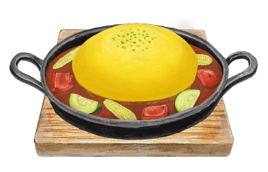 夏野菜のオムハヤシ