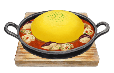 根菜とボロネーゼのオムライス